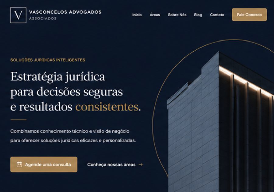 Exemplo de site para advogados criado pela Analits
