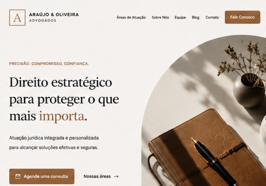 Exemplo de site para advogados criado pela Analits