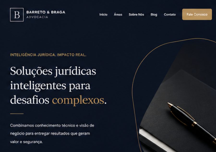Exemplo de site para advogados criado pela Analits