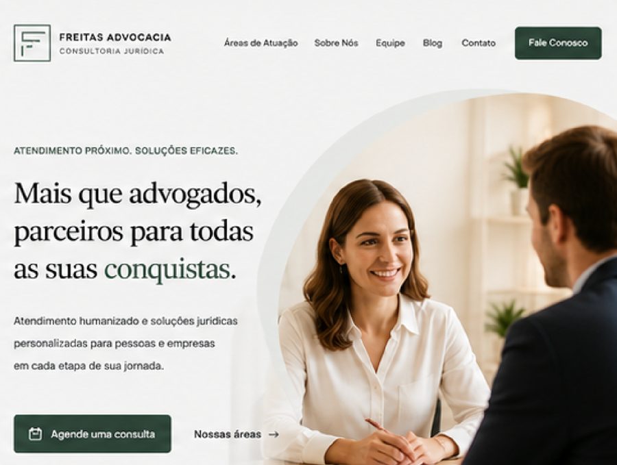 Exemplo de site para advogados criado pela Analits